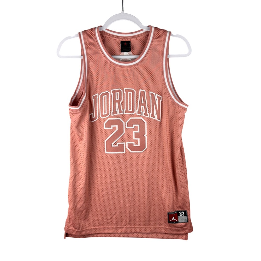 Jordan Kids L Jersey 23 Red Stardust Basketball Mesh Jumpman Girls 12/13 NWT‎